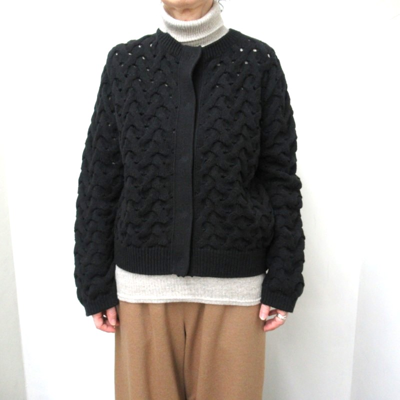 LIYOCA  ケーブル編みカーディガン /BK19